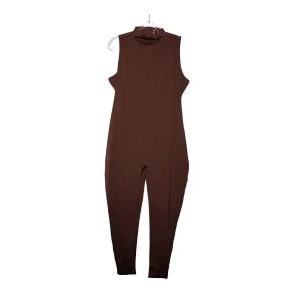 SKIMS All-in-One Mock Neck Sleeveless Unitard - Cocoa Bodysuit Size 3X - Picture 3 of 10